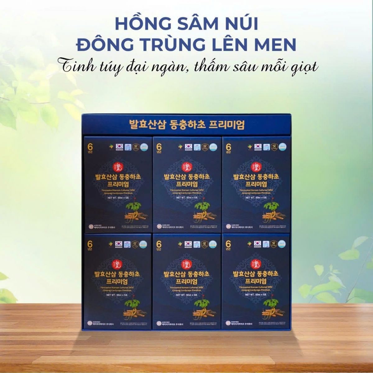 Nước Hồng Sâm Núi Đông Trùng Lên Men Hộp 30 Gói x 50ml Hàn Quốc